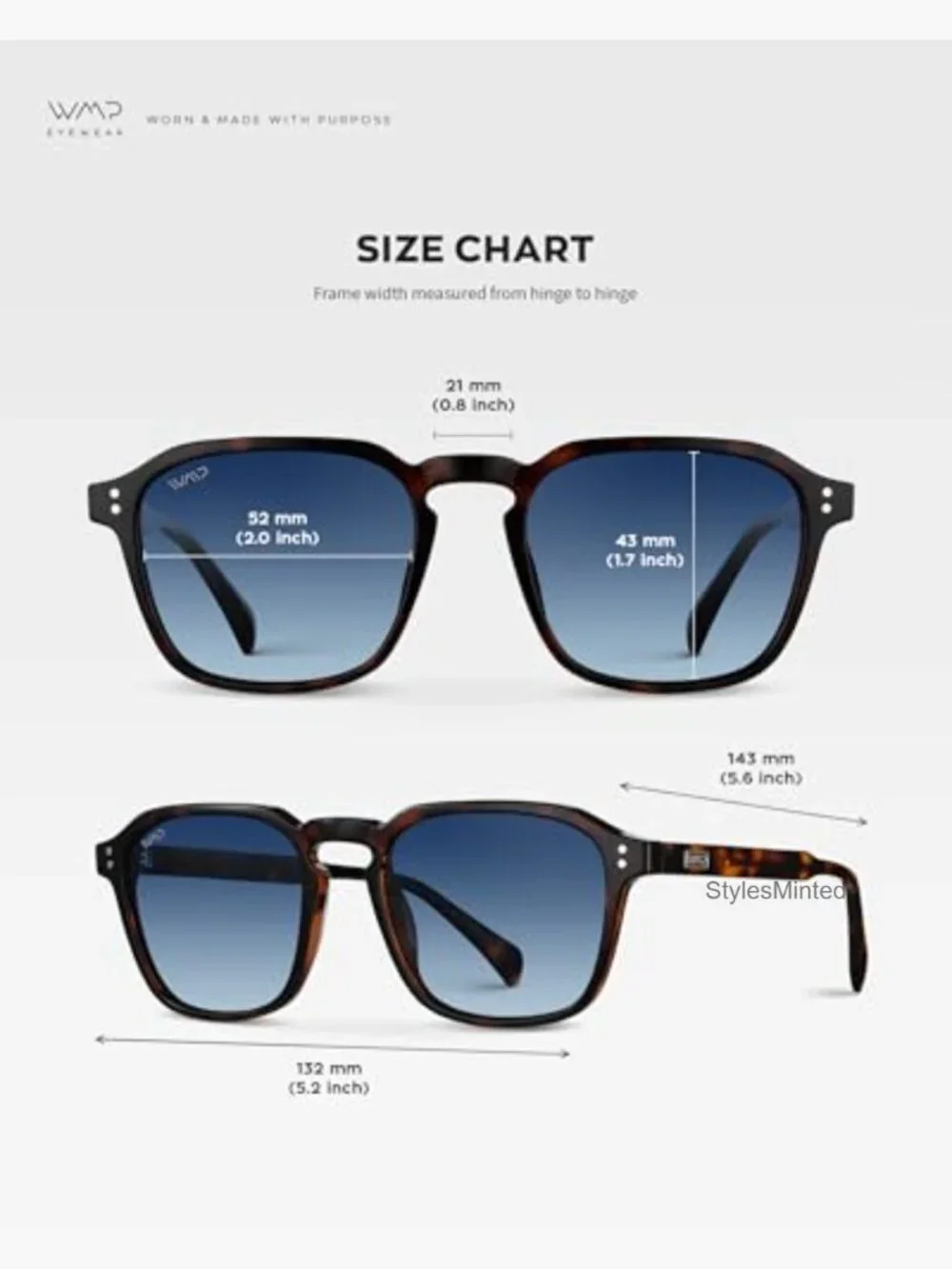 Men's Polarized Square Sunglasses UV400 Wide Fit Retro Style Driving